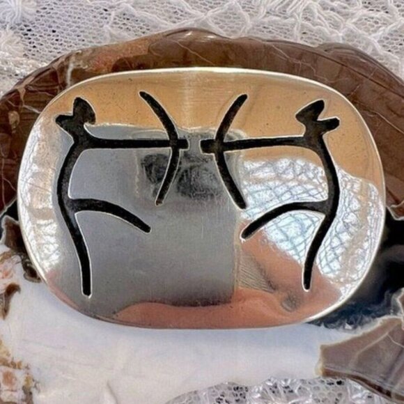 Vintage Taxco Mexico 950 Sterling Bow & Arrow Duel Overlay Pin W/ 925 Converter - Picture 9 of 9